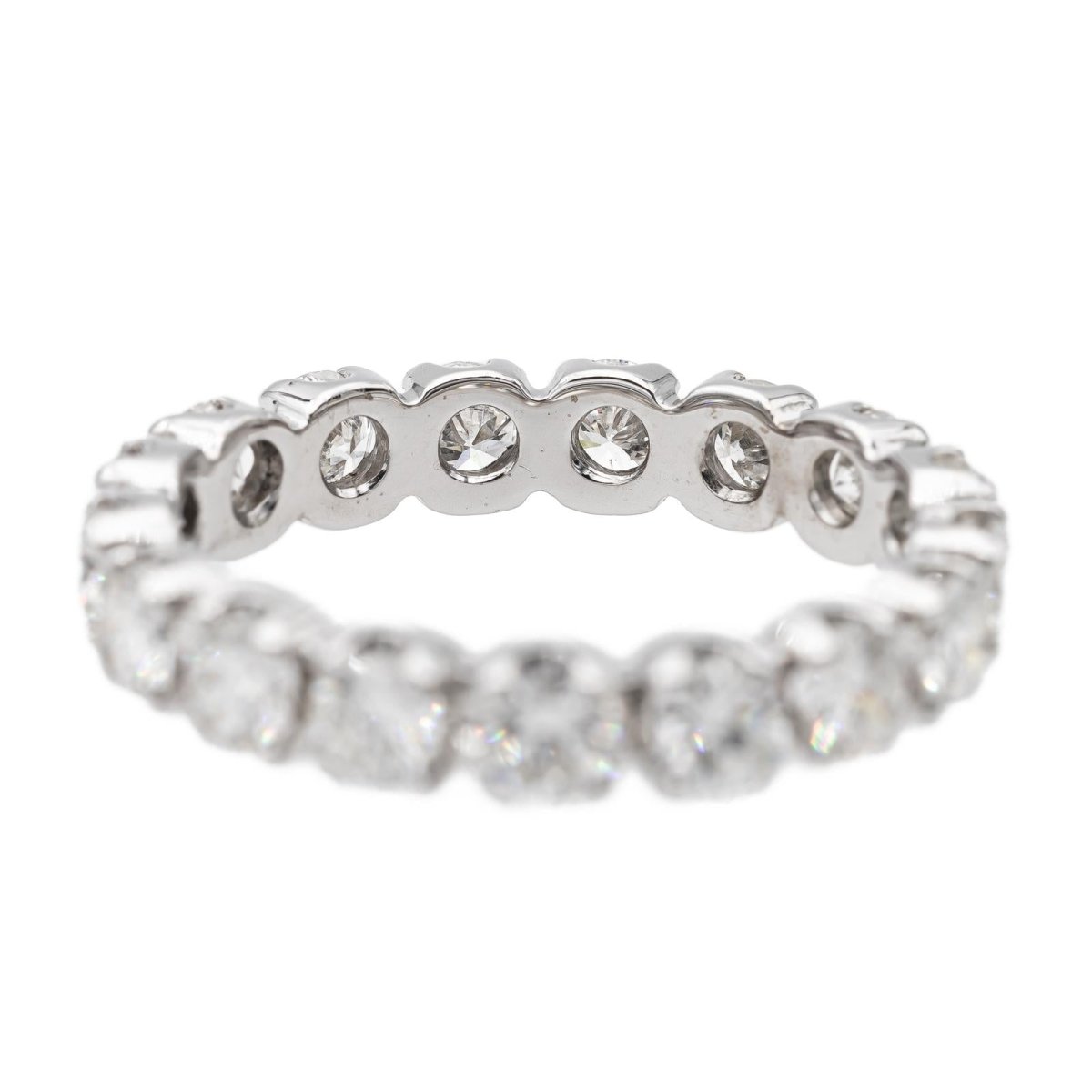 Bague Alliance américaine en or blanc et diamants - Castafiore