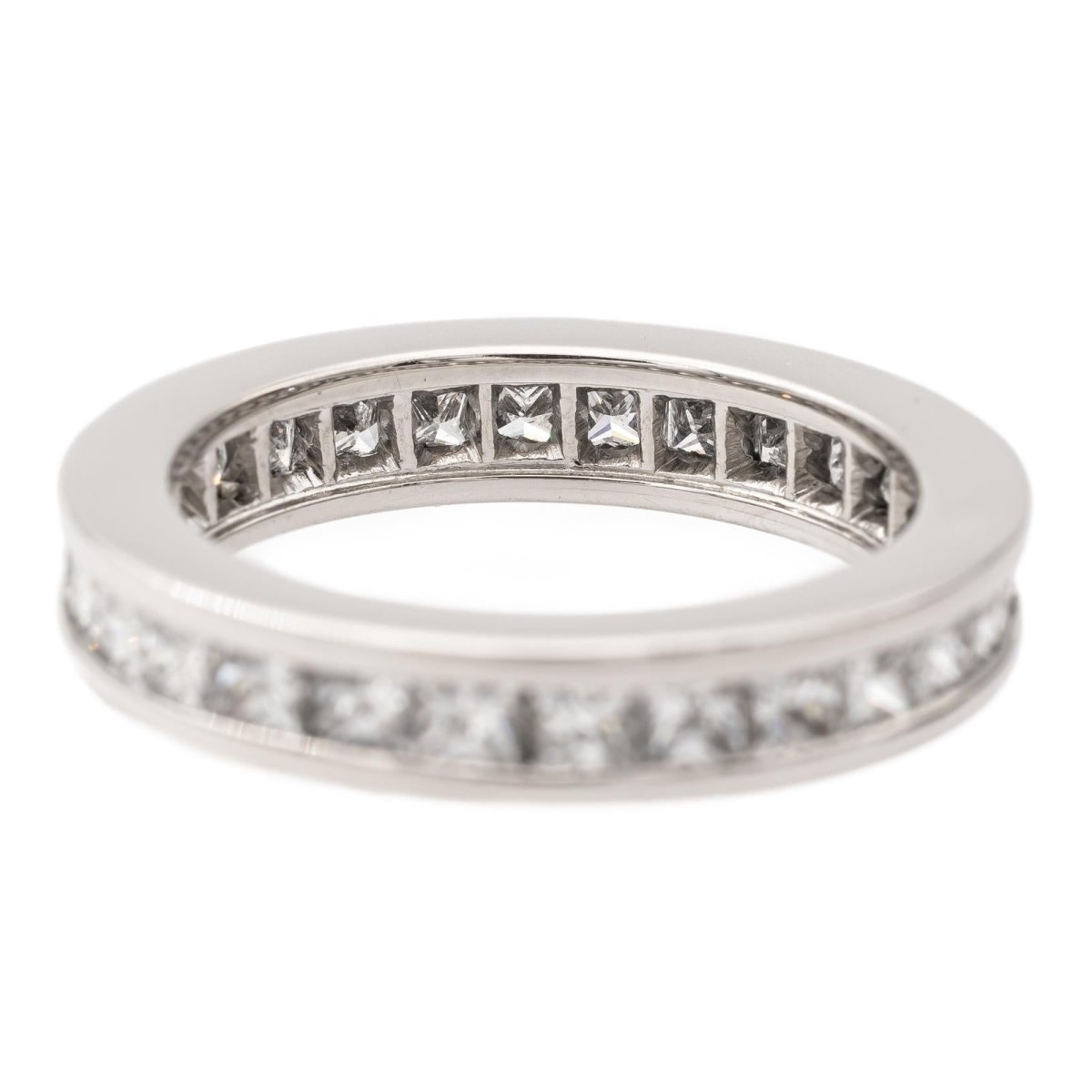 Bague Alliance américaine en or blanc et diamants - Castafiore