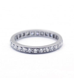 Bague Alliance américaine en platine et diamants - Castafiore