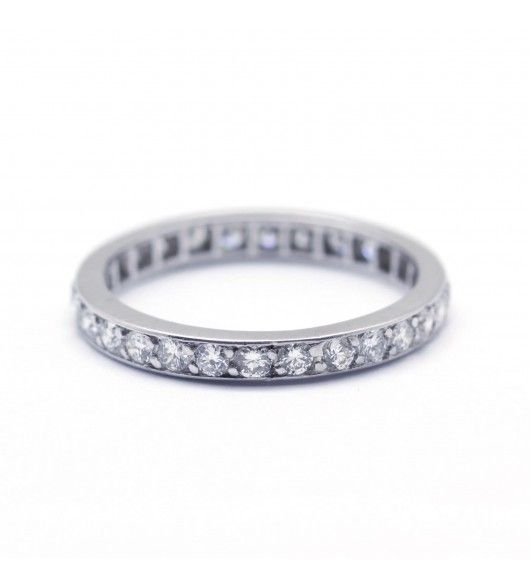 Bague Alliance américaine en platine et diamants - Castafiore