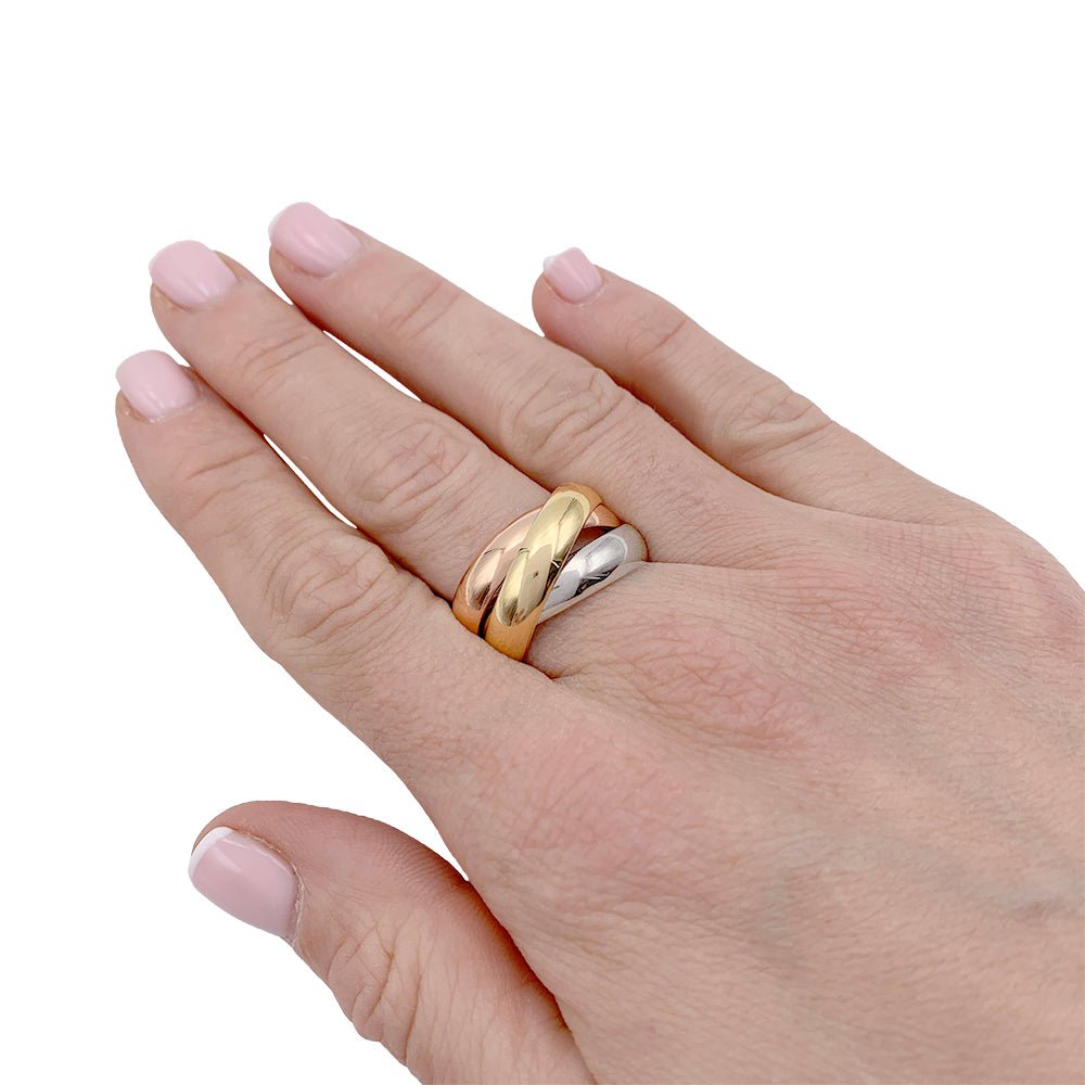 Bague Alliance CARTIER "Trinity" en trois ors - Castafiore