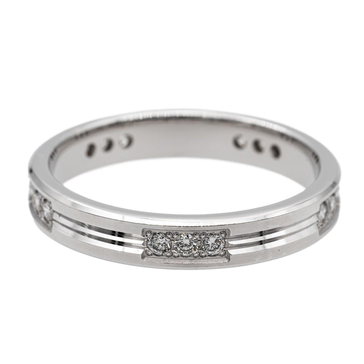 Bague Alliance en or blanc et diamants - Castafiore