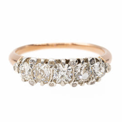 Bague Alliance en or blanc, or rose et diamants - Castafiore
