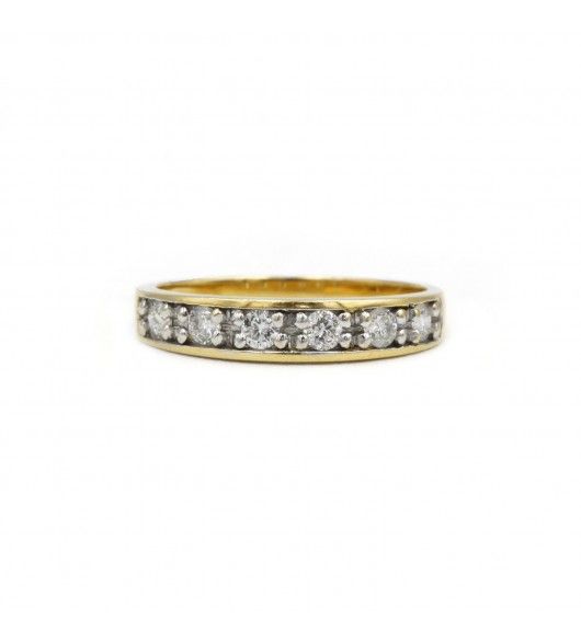 Bague Alliance en or jaune et diamants - Castafiore
