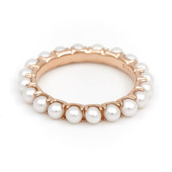Bague Alliance GINETTE NY "Maria" en or rose et perles - Castafiore