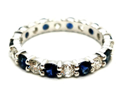 Bague Alliance Or blanc Saphir - Castafiore