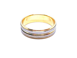 Bague Alliance or jaune et or blanc - Castafiore