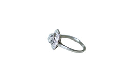 Bague Art Déco carré en or blanc, platine et diamant - Castafiore