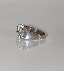 Bague Art Déco Platine Et Diamants - Castafiore