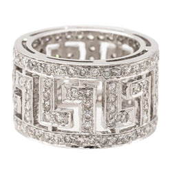 Bague Bandeau ajourée en or blanc et diamants - Castafiore