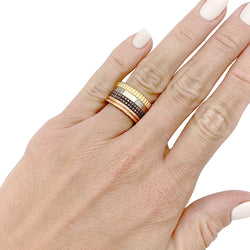 Bague Bandeau BOUCHERON "Quatre Classique Large" en ors et PVD - Castafiore