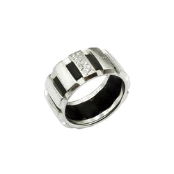 Bague Bandeau CHAUMET "Class One" en or blanc et diamants - Castafiore