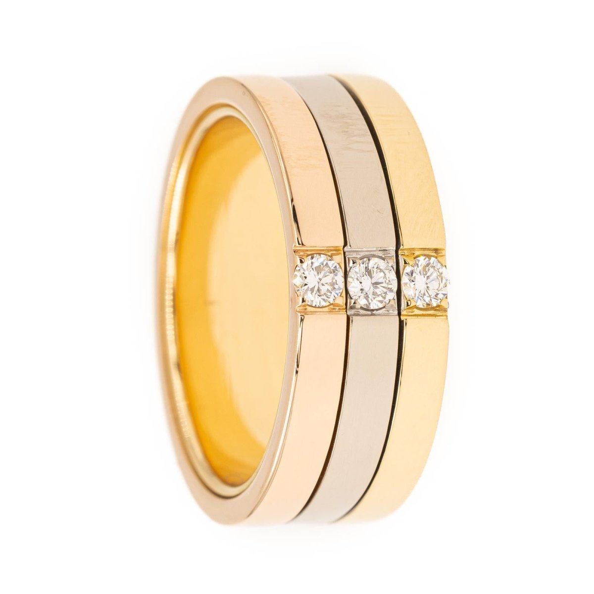 Bague Bandeau en 3 ors et diamants - Castafiore
