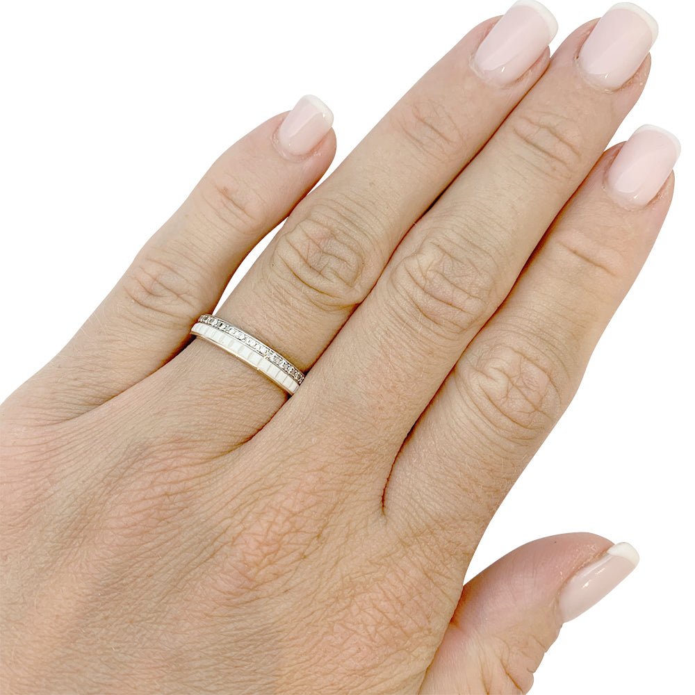 Bague Boucheron, "Alliance Quatre White Edition", deux ors, céramique et diamants - Castafiore
