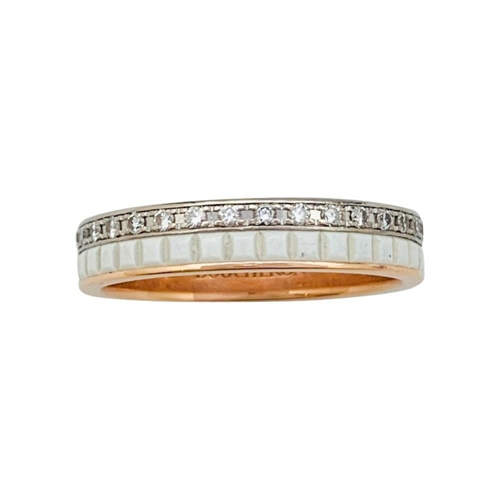 Bague Boucheron, "Alliance Quatre White Edition", deux ors, céramique et diamants - Castafiore