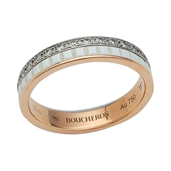 Bague Boucheron, "Alliance Quatre White Edition", deux ors, céramique et diamants - Castafiore