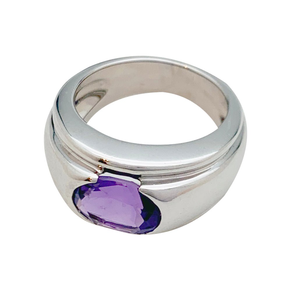 Bague BOUCHERON "Roxane", or blanc améthyste - Castafiore