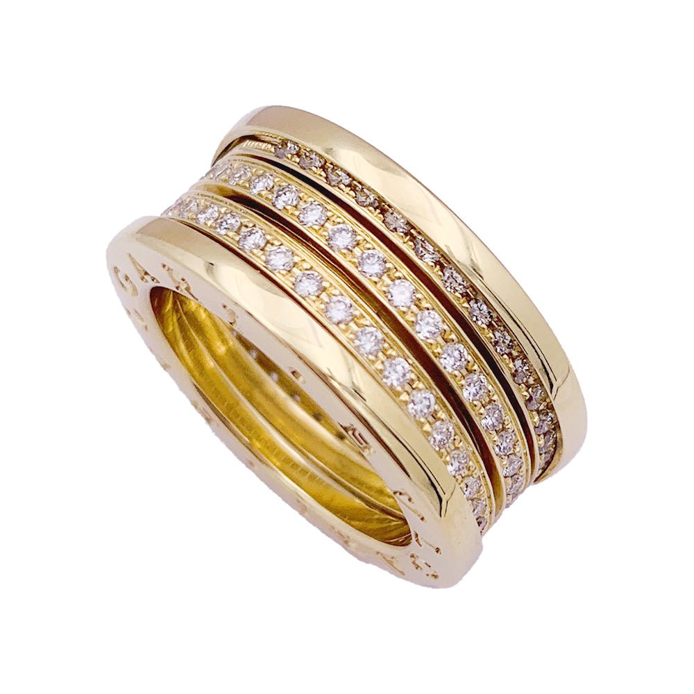Bague BULGARI en or jaune et diamants - Castafiore