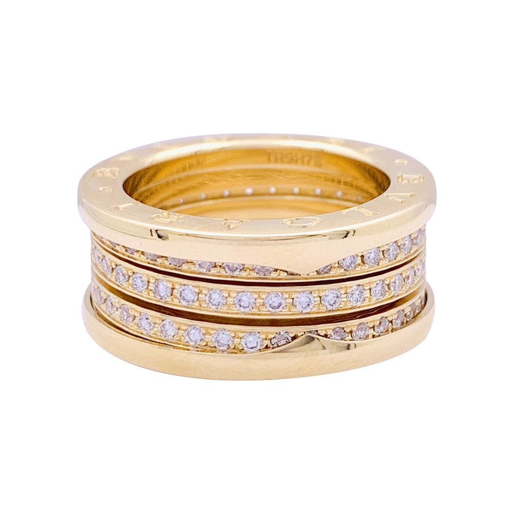 Bague BULGARI en or jaune et diamants - Castafiore