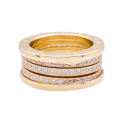 Bague BULGARI en or jaune et diamants - Castafiore