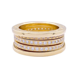 Bague BULGARI en or jaune et diamants - Castafiore
