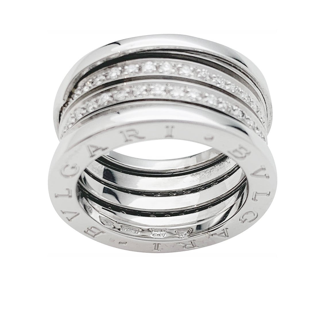 Bague "B.Zero1", BULGARI or blanc et diamants - Castafiore