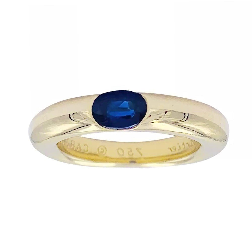 Bague Cartier, "Ellipse", or jaune, saphir - Castafiore