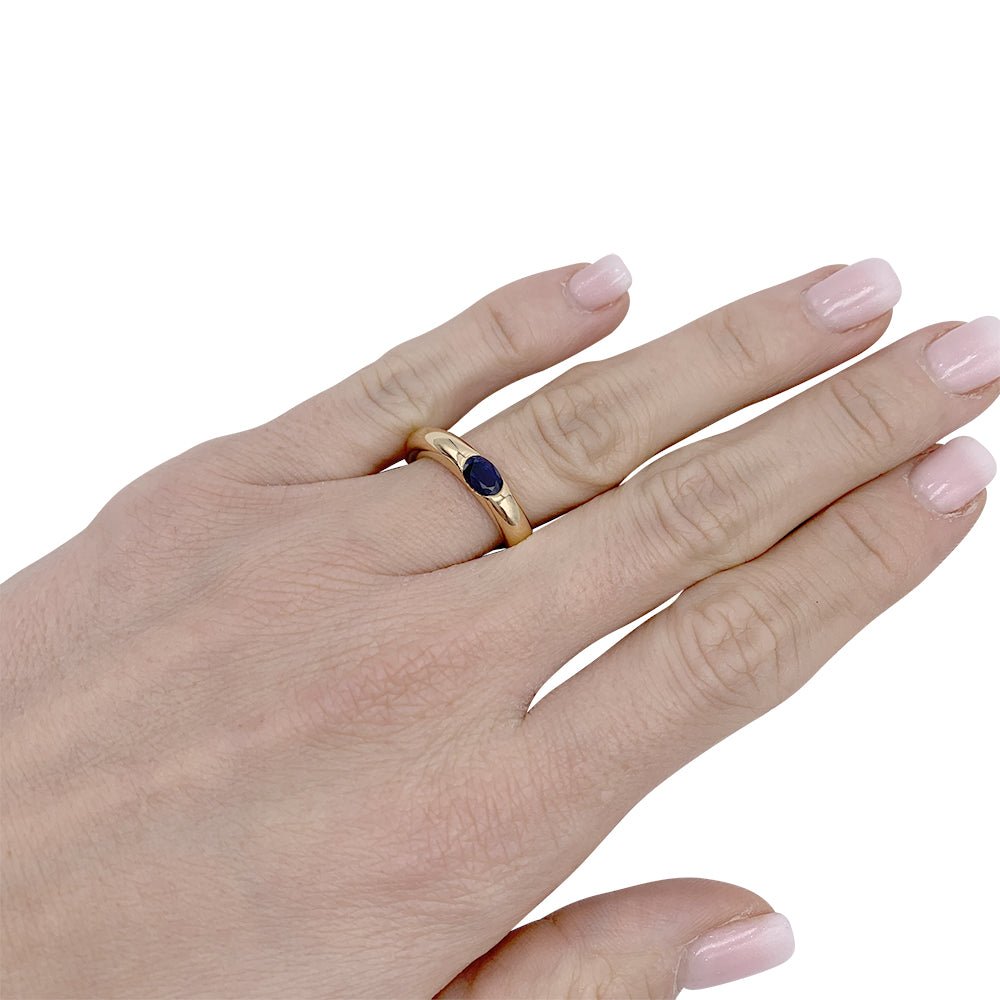 Bague Cartier, "Ellipse", or jaune, saphir - Castafiore