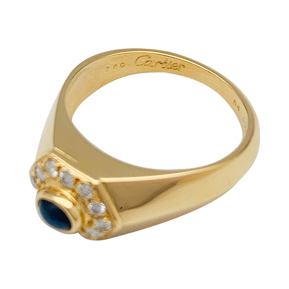 Bague CARTIER en or jaune, saphir et diamants - Castafiore