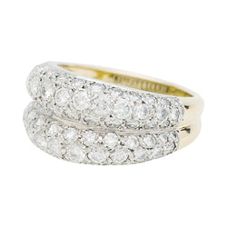 Bague CARTIER en platine, or jaune sertie de diamants - Castafiore