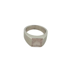 Bague CARTIER Tank en or blanc avec quartz rose - Castafiore