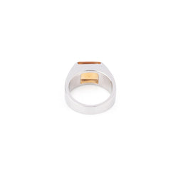 Bague CARTIER "Tank" en or blanc et citrine - Castafiore