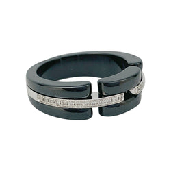 Bague Chanel "Ultra" en céramique, or blanc et diamants - Castafiore