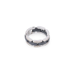 Bague CHANEL "Ultra" en or blanc, céramique et diamants - Castafiore