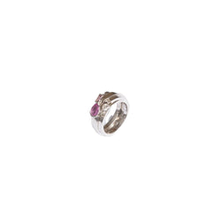 Bague CHAUMET en or blanc et en diamant et saphir rose - Castafiore