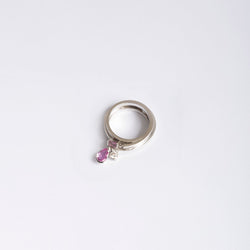 Bague CHAUMET en or blanc et en diamant et saphir rose - Castafiore