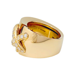 Bague CHAUMET, "Liens" grand modèle, or jaune, diamants - Castafiore
