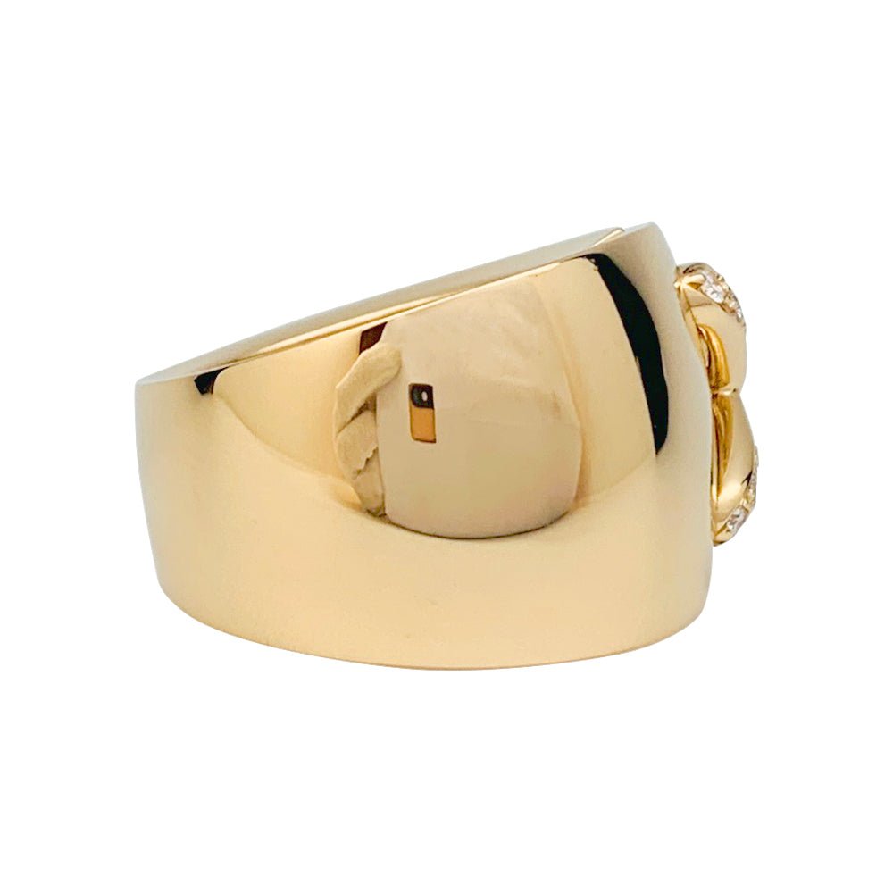 Bague CHAUMET, "Liens" grand modèle, or jaune, diamants - Castafiore