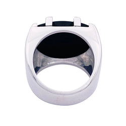 Bague Chevalière CARTIER "Baiser du Dragon", "Yijing" en or blanc et oeil de faucon - Castafiore