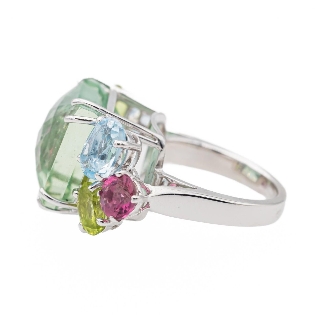 Bague Cocktail béryl et or blanc - Castafiore