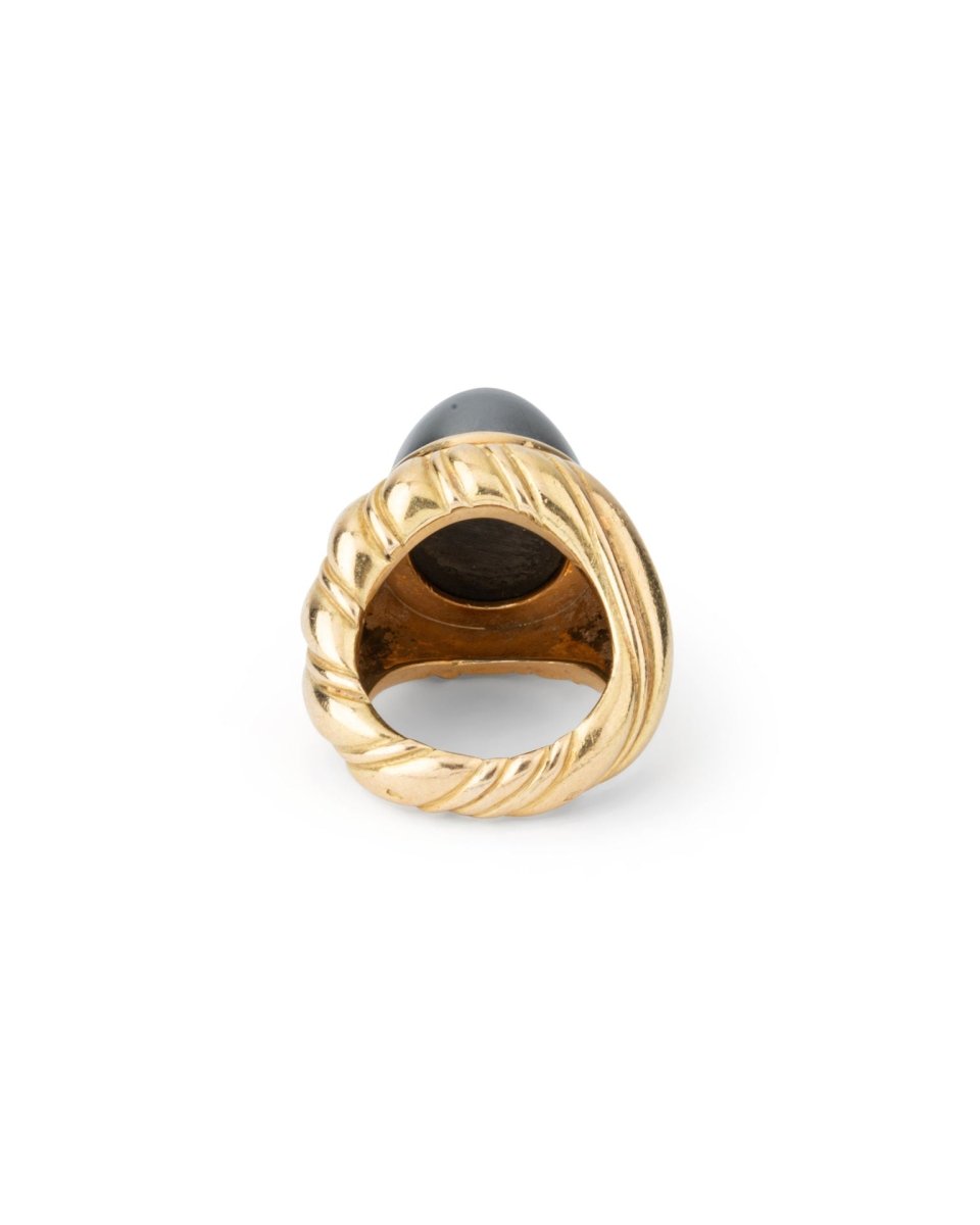 Bague Cocktail CHAUMET en or jaune et hématite