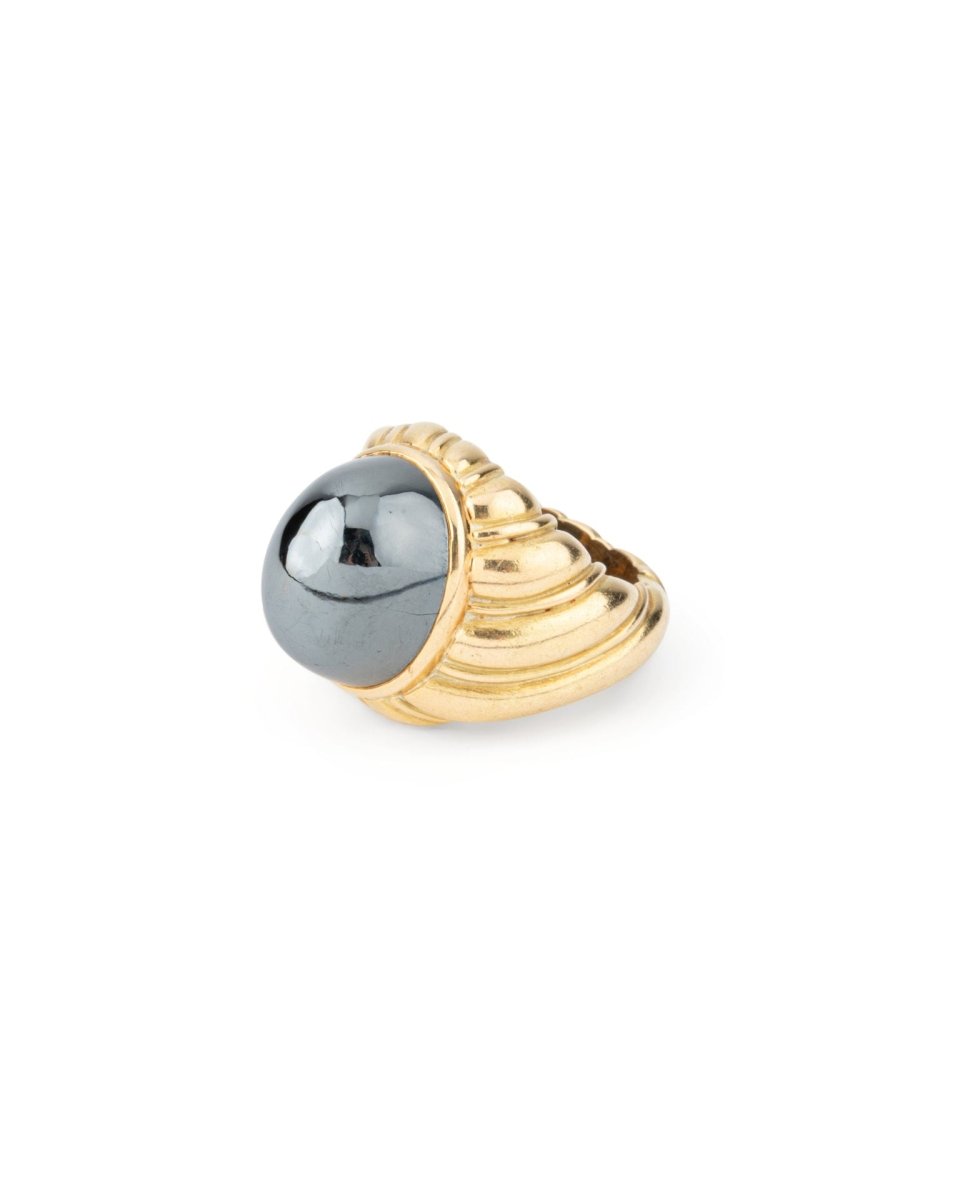 Bague Cocktail CHAUMET en or jaune et hématite