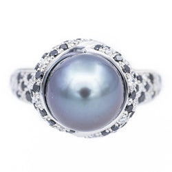 Bague Cocktail MAUBOUSSIN "Caviar Mon Amour" en or blanc et perle - Castafiore