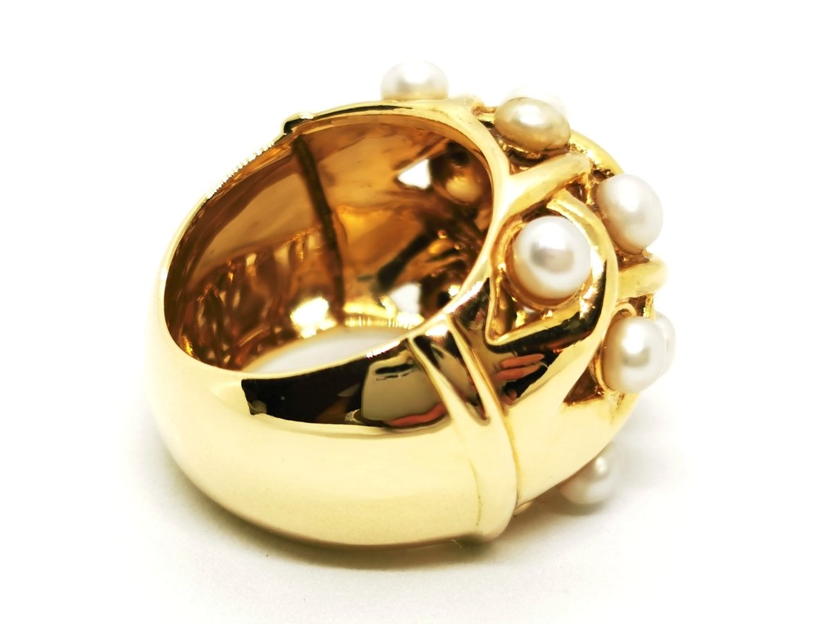 Bague Cocktail Or jaune Perle - Castafiore