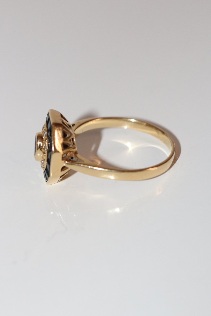 Bague de Style Art Déco Saphirs - Castafiore