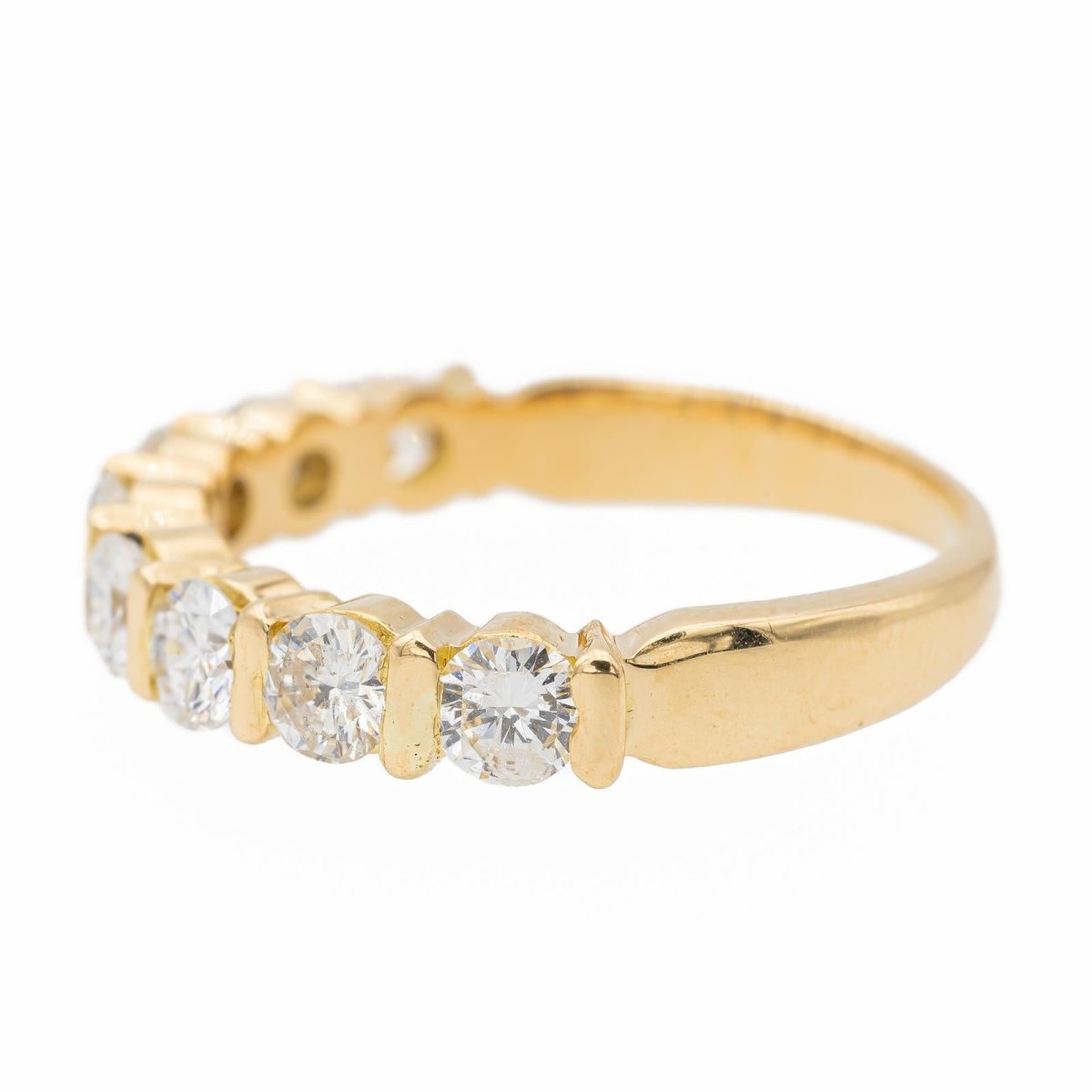 Bague demi alliance en or jaune et diamants - Castafiore