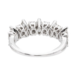 Bague Demi alliance Or blanc diamant - Castafiore