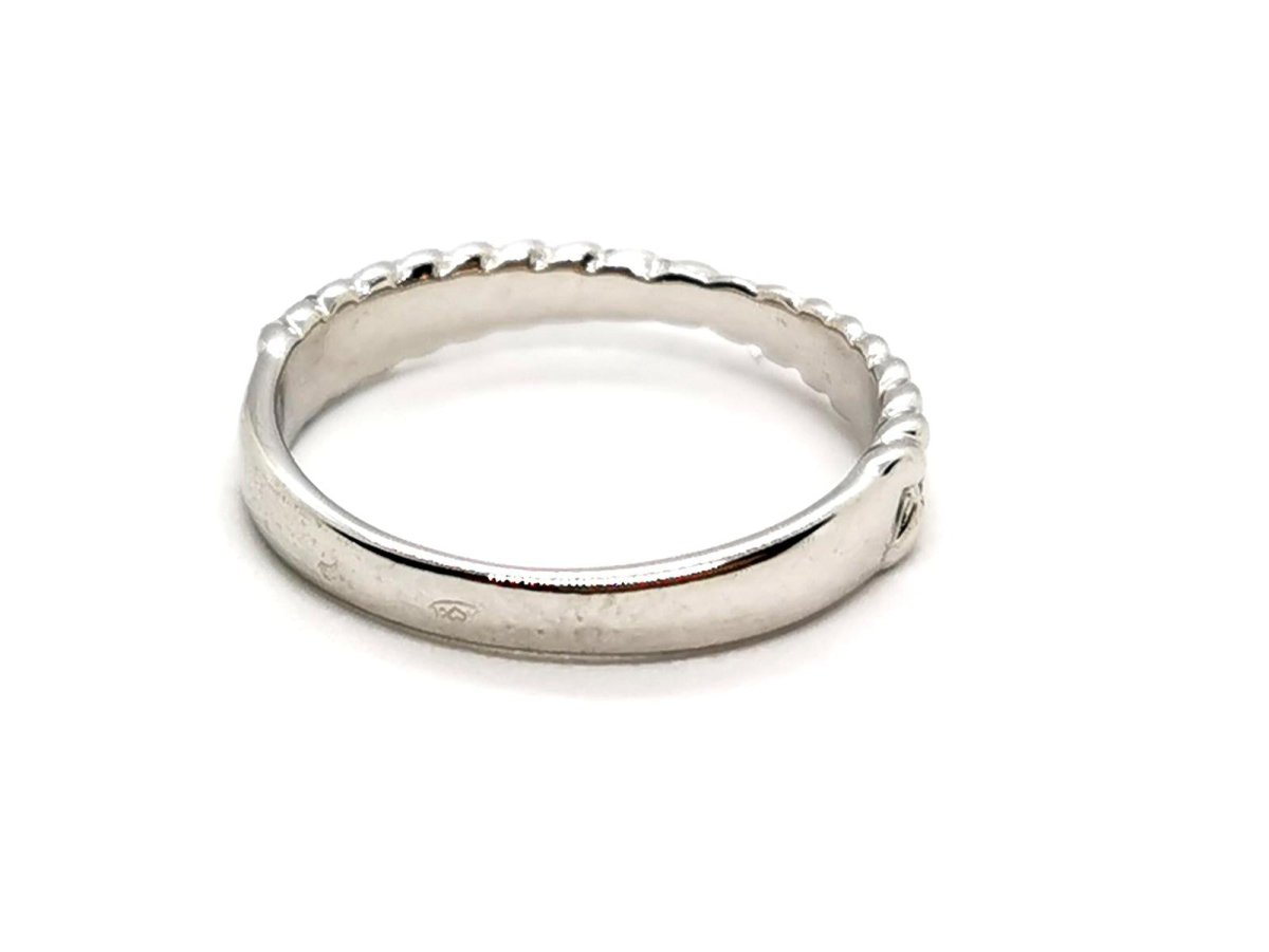 Bague Demi alliance Or blanc Diamant - Castafiore