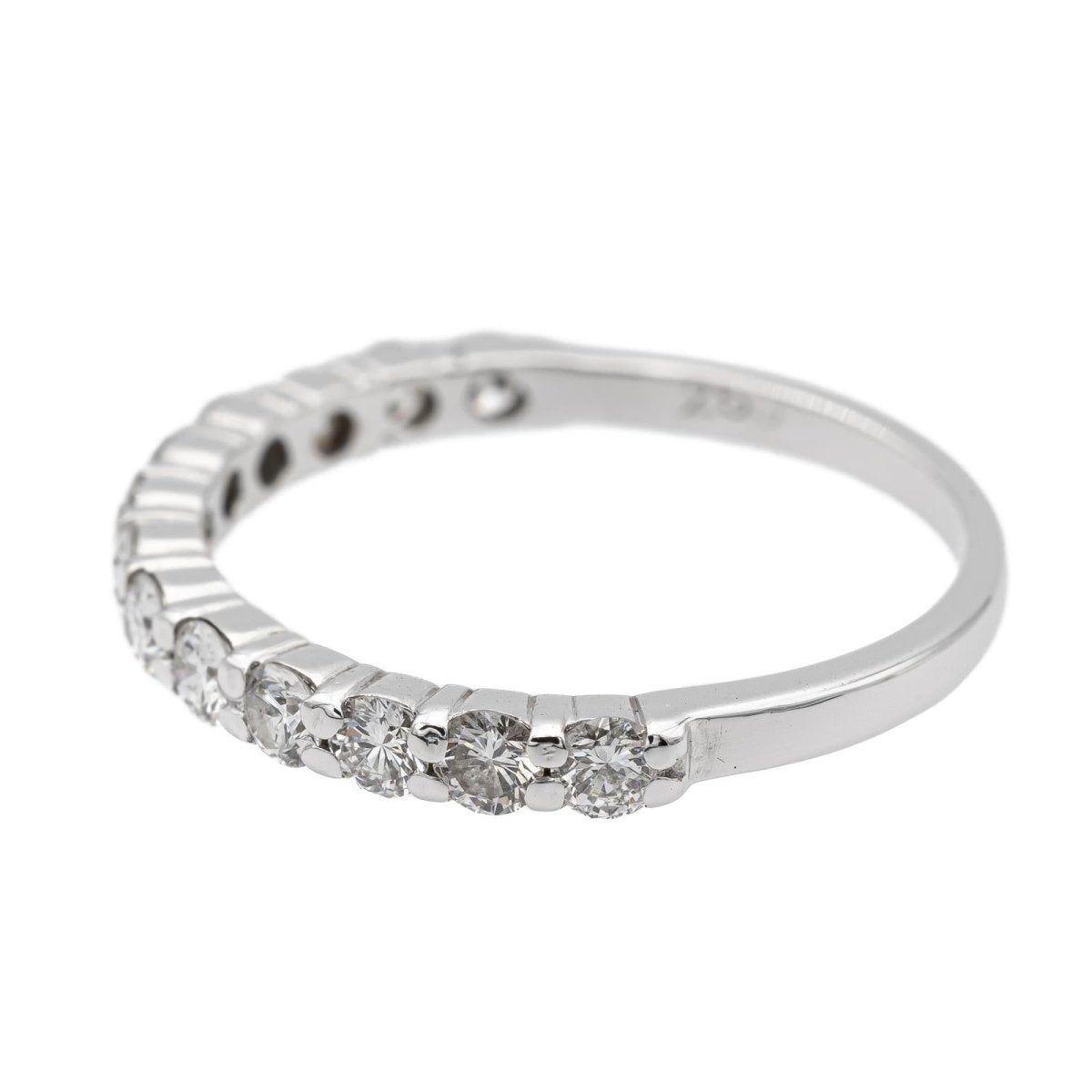 Bague Demi alliance Or blanc Diamant - Castafiore