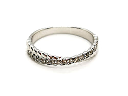 Bague Demi alliance Or blanc Diamant - Castafiore